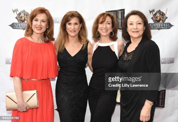 Actress Lee Purcell, director/writer/actress Judy Norton, Laura Pursell and Marlene Hamerling attend the premiere of "Inclusion Criteria" at Charlie...