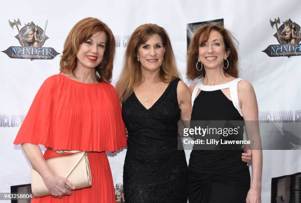 Actor Lee Purcell, director/ writer/actress Judy Norton and Laura Pursell attend the premiere of "Inclusion Criteria" at Charlie Chaplin Theatre on...