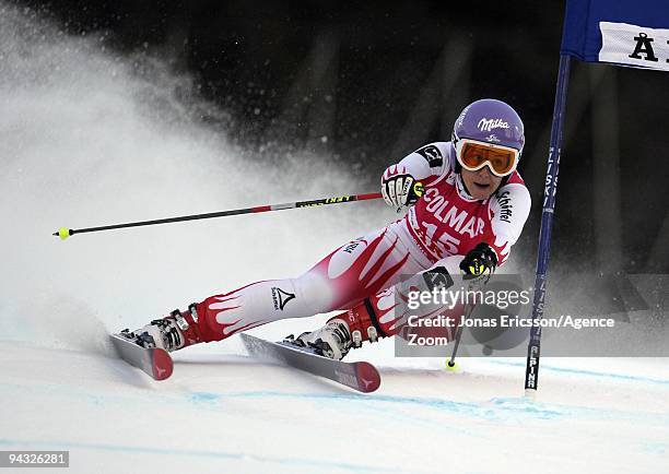 Michaela Kirchgasser of Austria during the Audi FIS Alpine Ski World Cup Women's Giant Slalom on December 12, 2009 in Are, Sweden.