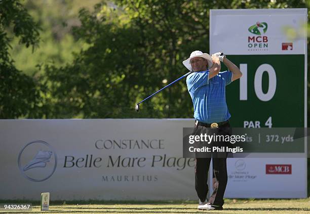 Peter Mitchell of England in action during round two of the Mauritius Commercial Bank Open played at the Legends Course, Constance Belle Mare Plage,...