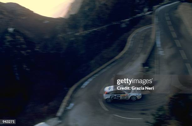 Francois Delecour of France driving the Ford Focus WRC during the FIA World Rally Championships Monte Carlo Rally in Monte Carlo, Monaco. \ Mandatory...