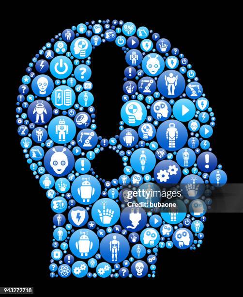 attention head blue icon pattern background - headshot backdrop stock illustrations