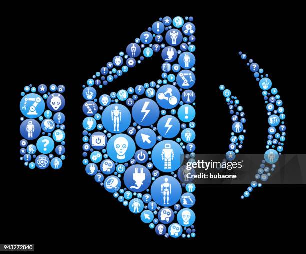 volume blue icon pattern background - powered exoskeleton stock illustrations
