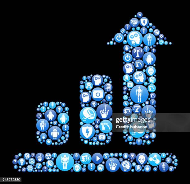 chart blue icon pattern background - exoskeleton stock illustrations
