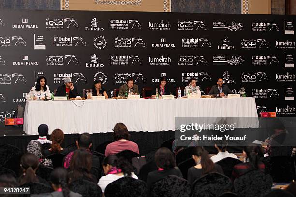 Palestinian Stars attend 'Checkpoint Rock' press conference on December 12, 2009 in Dubai, United Arab Emirates.