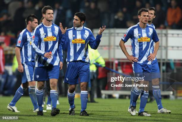 The team of Bochum is seen after the Bundesliga match between VfL Bochum and FC Bayern Muenchen at Rewirpower Stadium on December 12, 2009 in Bochum,...