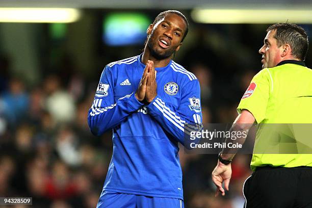 Didier Drogba of Chelsea reacts after a missed chance on goal during the Barclays Premier League match between Chelsea and Everton at Stamford Bridge...