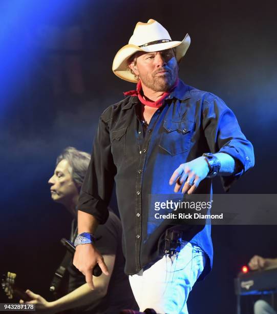 Singer/Songwriter Toby Keith performs during Country Thunder Music Festival Arizona - Day 3 on April 7, 2018 in Florence, Arizona.