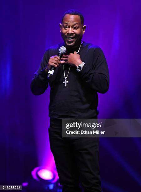 Comedian/actor Martin Lawrence performs his stand-up comedy routine during Martin Lawrence's Lit AF Tour at the Mandalay Bay Events Center on April...