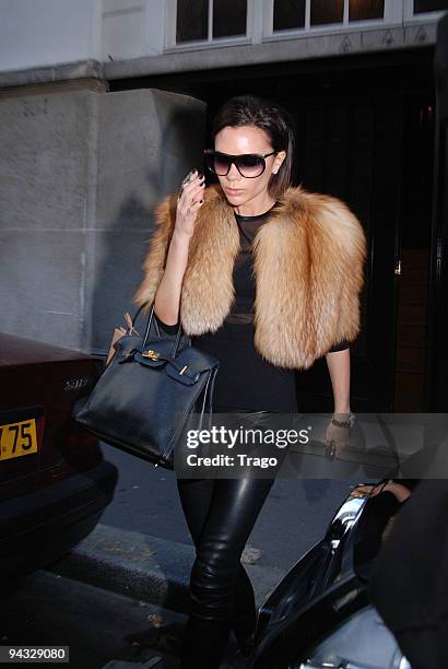 Victoria Beckham sighting while shopping at Azzedine Alaïa boutique on December 12, 2009 in Paris, France.