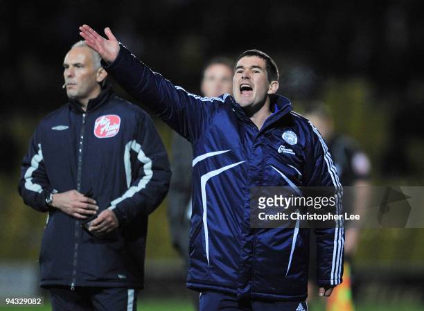 Manager Nigel Clough of Derby County appeals to the referee during the Coca-Cola Championship match between Watford and Derby County at Vicarage Road...