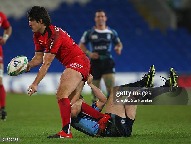 Toulouse back David Skrela in action during the Heineken Cup Pool 5 match between Cardiff Blues and Toulouse at the Cardiff City Stadium on December...