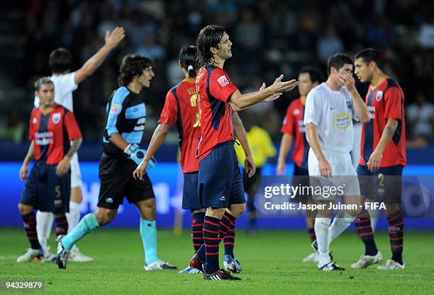 Santiago Solari of Atlante complains during the FIFA Club World Cup quarter-final match between Auckland City and Atlante at the Zayed Sports City...