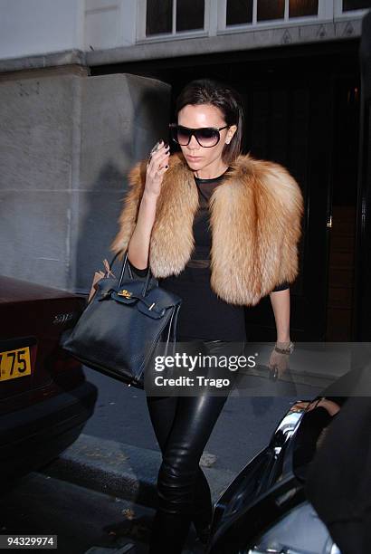 Victoria Beckham sighting while shopping at Azzedine Alaïa boutique on December 12, 2009 in Paris, France.