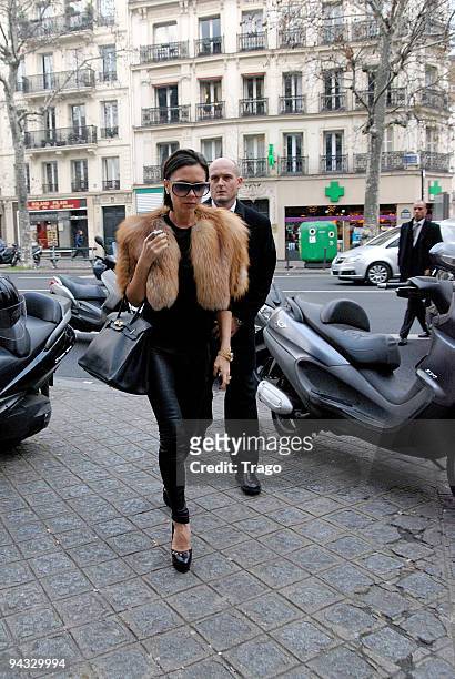 Victoria Beckham sighting while shopping at MERCI concept store on December 12, 2009 in Paris, France.