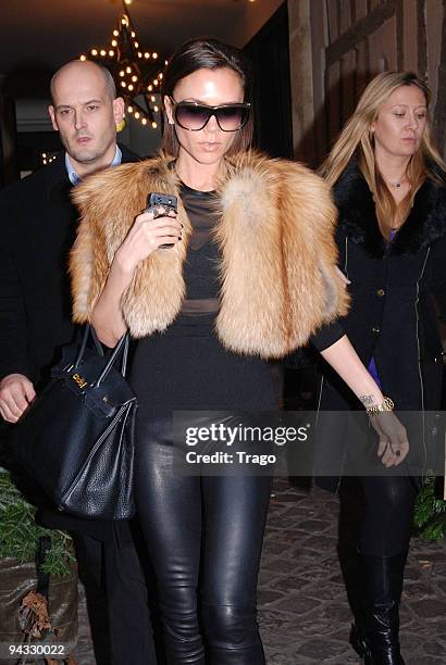 Victoria Beckham sighting while shopping at MERCI concept store on December 12, 2009 in Paris, France.