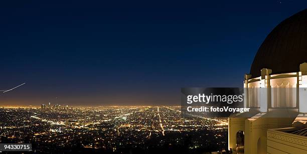 griffith observatory cityscape, la - hollywood california stock pictures, royalty-free photos & images