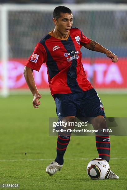 Miguel Martinez of Atlante runs with the ball during the FIFA Club World Cup quarter-final match between Auckland City and Atlante at the Zayed...