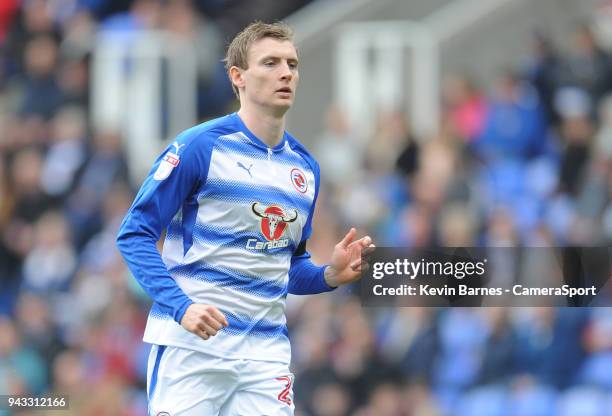 Reading's Jon Dadi Bodvarsson during the Sky Bet Championship match between Reading and Preston North End at Madejski Stadium on April 7, 2018 in...