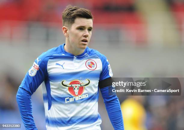 Reading's Liam Kelly during the Sky Bet Championship match between Reading and Preston North End at Madejski Stadium on April 7, 2018 in Reading,...