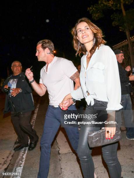 Cameron Douglas and Viviane Thibes are seen on April 07, 2018 in Los Angeles, California.