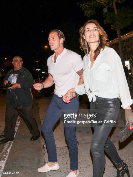Cameron Douglas and Viviane Thibes are seen on April 07, 2018 in Los Angeles, California.