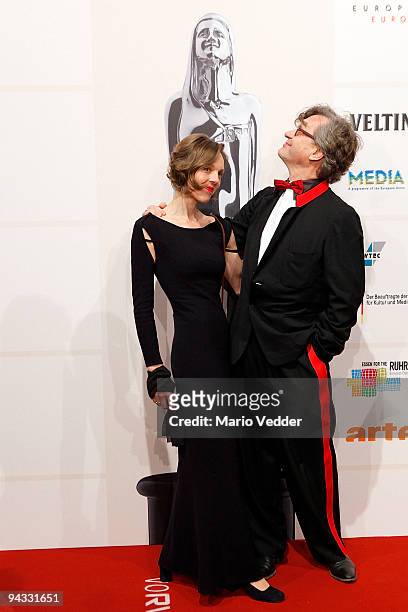 Wim Wenders, President of the European Film Awards, and his wife Donate attend the 22nd European Film Awards at the Jahrhunderthalle on December 12,...