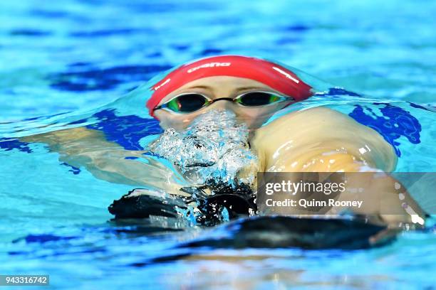 Siobhan Marie O'Connor of England competes during the Women's 200m Individual Medley Final on day four of the Gold Coast 2018 Commonwealth Games at...