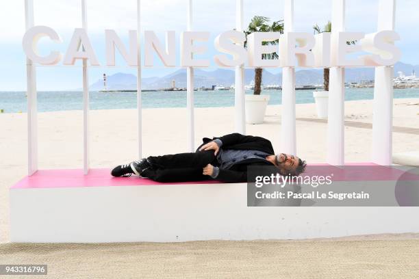 Leonardo Sbaraglia attends "Felix" Photocall during the 1st Cannes International Series Festival on April 8, 2018 in Cannes, France.