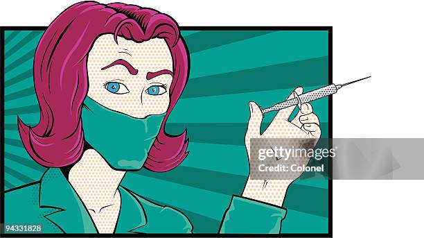 stockillustraties, clipart, cartoons en iconen met pop art - funny surgical masks