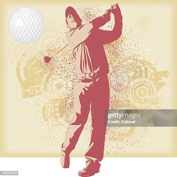 ilustrações, clipart, desenhos animados e ícones de esportes-golfe pessoas - drive ball sports