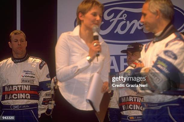 Ford Motorsport drivers Colin McRae, Carlos Sainz and Francois Delecour during the FIA World Rally Championships Monte Carlo Rally in Monte Carlo,...