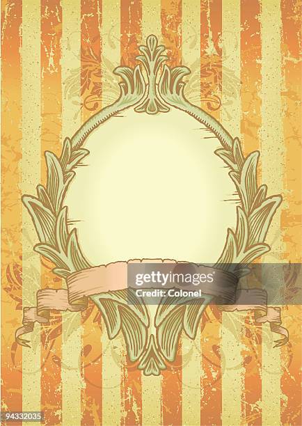 retro shield and banner - scratching arm stock illustrations