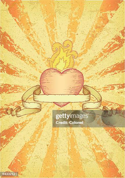 antique style banners - fire damage stock illustrations