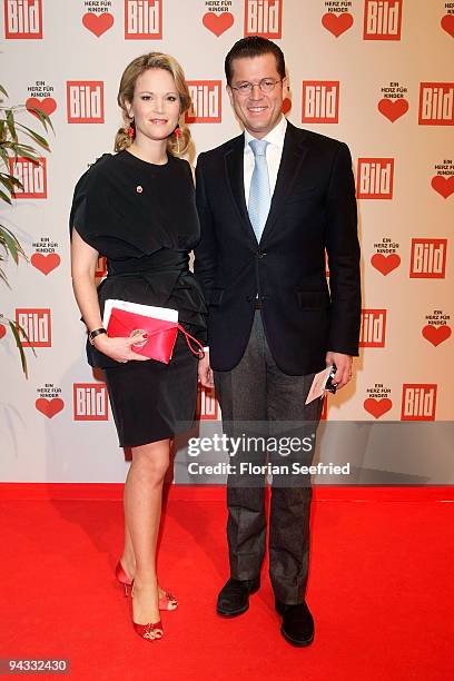 German Defence Minister Karl-Theodor zu Guttenberg and wife Stephanie zu Guttenberg attend the 'Ein Herz fuer Kinder' Gala at Studio 20 at Adlershof...