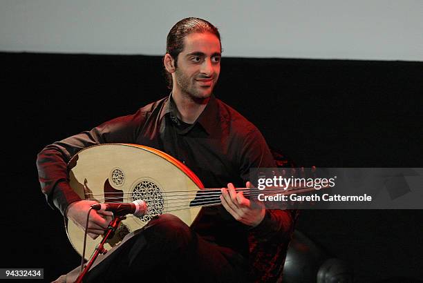 Performer onstage after the "Checkpoint Rock" premiere during day four of the 6th Annual Dubai International Film Festival held at the Madinat...