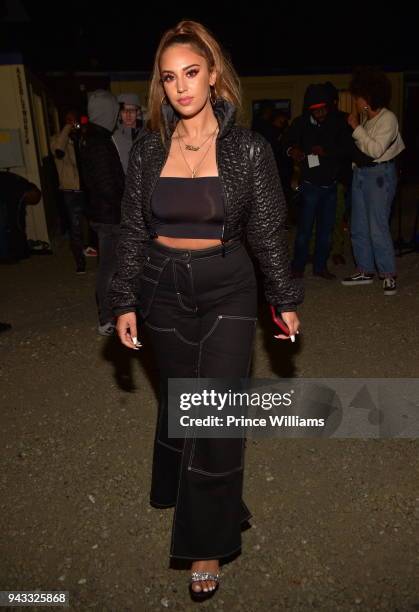 Alina Baraz attends the Milk and Cookies Fest at 787 Windsor on April 7, 2018 in Atlanta, Georgia.