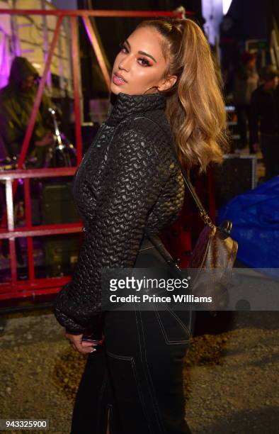 Alina Baraz attends the Milk and Cookies Fest at 787 Windsor on April 7, 2018 in Atlanta, Georgia.