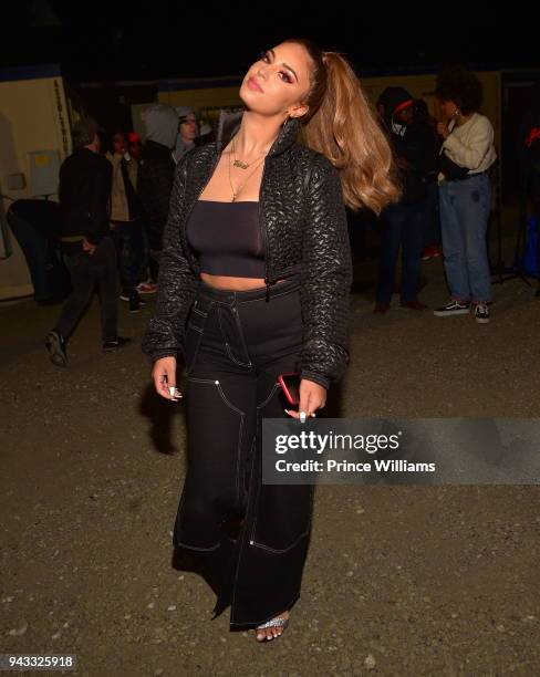 Alina Baraz attends the Milk and Cookies Fest at 787 Windsor on April 7, 2018 in Atlanta, Georgia.