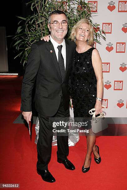 Norbert Medus and Sabine Christiansen attend the 'Ein Herz fuer Kinder' Gala at Studio 20 at Adlershof on December 12, 2009 in Berlin, Germany.