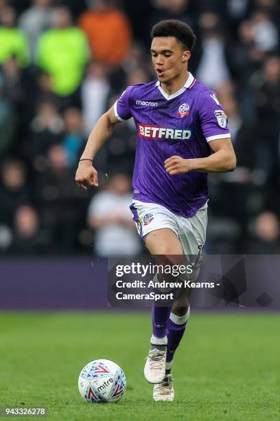 Bolton Wanderers' Antonee Robinson during the Sky Bet Championship match between Derby County and Bolton Wanderers at iPro Stadium on April 7, 2018...