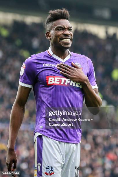 Bolton Wanderers' Sammy Ameobi rues a near miss during the Sky Bet Championship match between Derby County and Bolton Wanderers at iPro Stadium on...