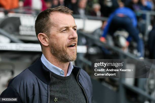Derby County's manager Gary Rowett during the Sky Bet Championship match between Derby County and Bolton Wanderers at iPro Stadium on April 7, 2018...