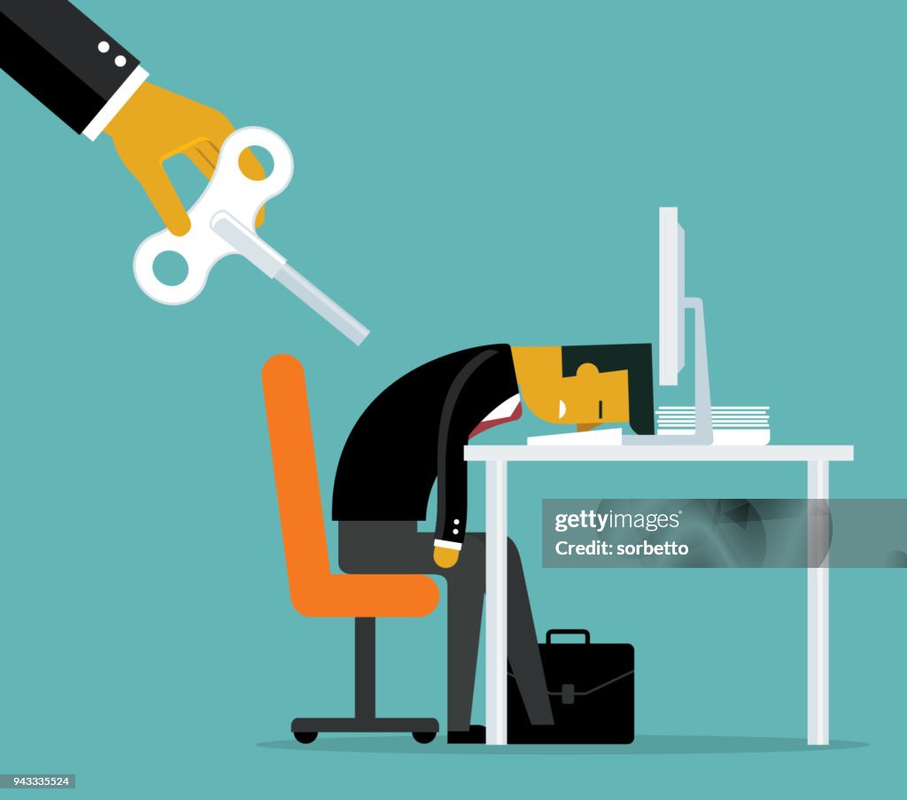 Machine Overwork Animation Overwork Businessman High-Res Vector Graphic - Getty Images