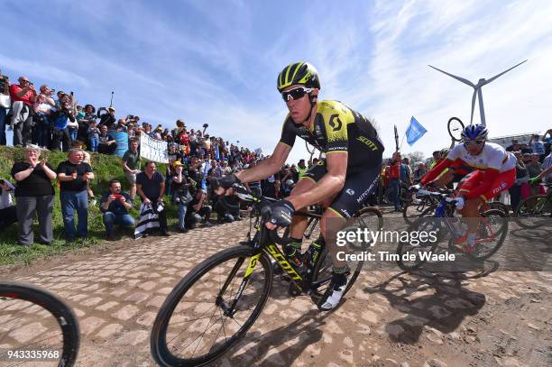 Mathew Hayman of Australia and Team Mitchelton-Scott / Pave Cobblestones / Fans / Public / during the 116th Paris - Roubaix 2018 a 257km race from...