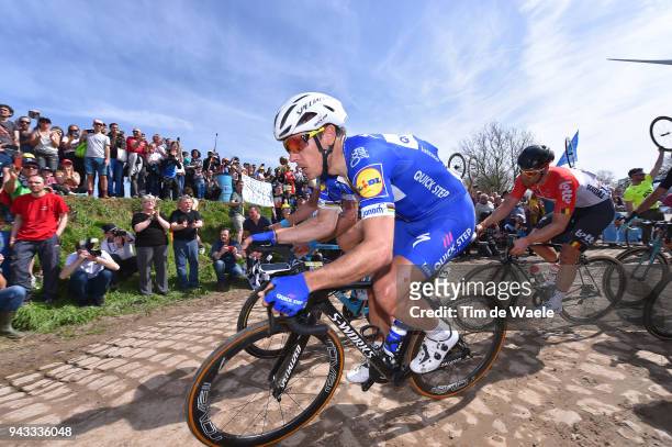 Philippe Gilbert of Belgium and Team Quick-Step Floors / Pave Cobblestones / Fans / Public / during the 116th Paris - Roubaix 2018 a 257km race from...