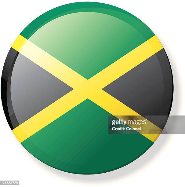illustrations, cliparts, dessins animés et icônes de revers à bouton drapeau de la jamaïque - jamaican flag vector