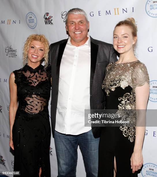 Mark Rypien and his wife and Daughter attend the "All In For Autism Speaks" celebrity poker tournament at Gardens Casino on April 7, 2018 in Hawaiian...