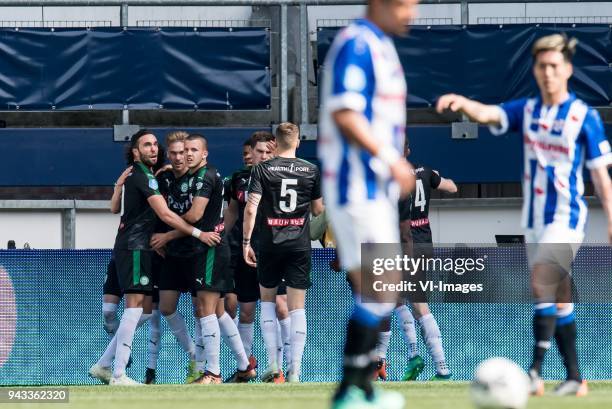 Mimoun Mahi of FC Groningen, Tom van Weert of FC Groningen, Jesper Drost of FC Groningen, Juninho Bacuna of FC Groningen, Tom van de Looi of FC...