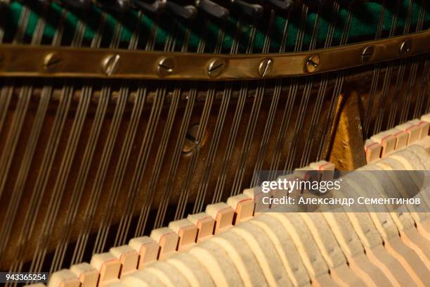piano strings sound tuning music. - torque wrench stock pictures, royalty-free photos & images
